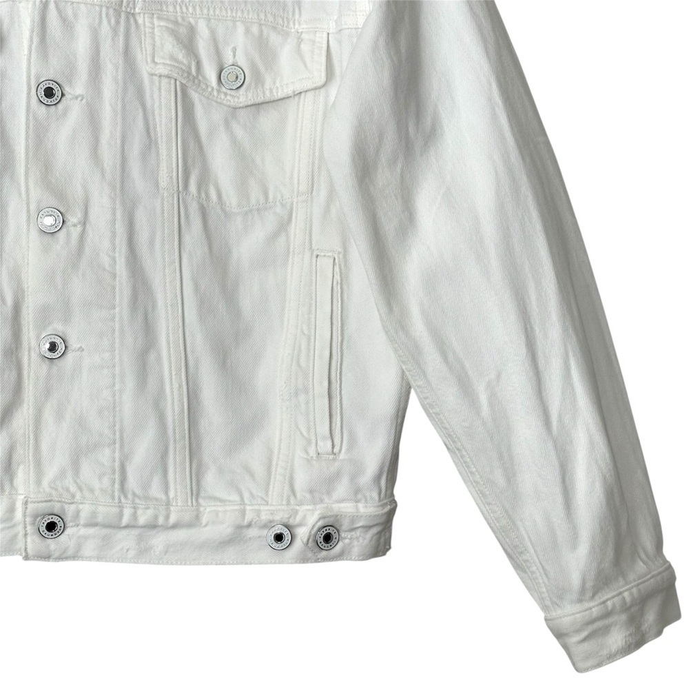 Anthropologie Favorite Daughter White Otto Boyfriend Jacket Rigid Denim size XS - Picture 6 of 16